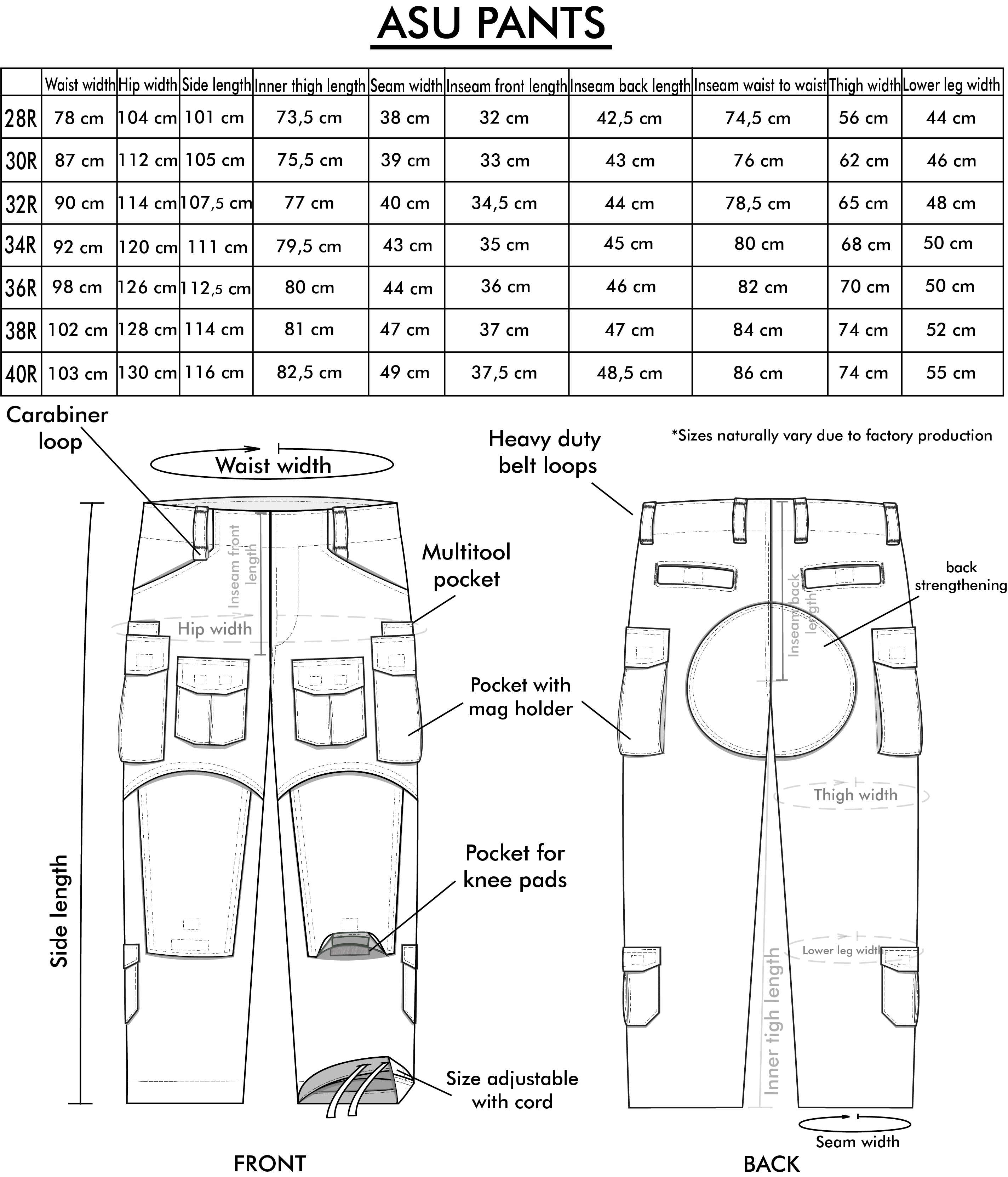 Pantalon de terrain ASU