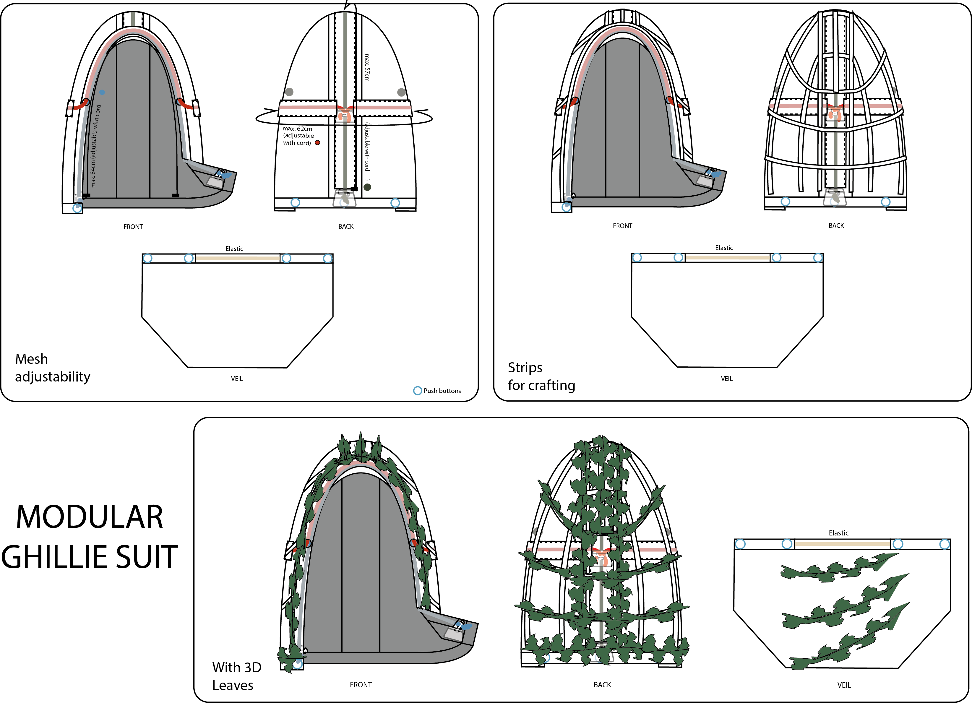 Modular 3D Ghillie Suit – Hood